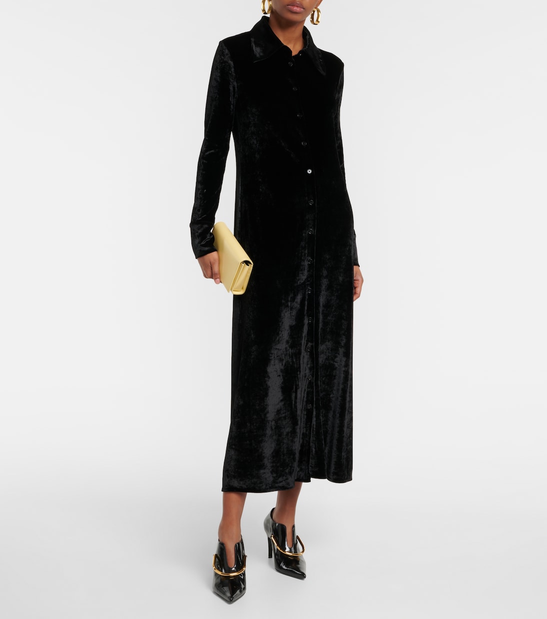 Velvet shirt dress | Jil Sander
