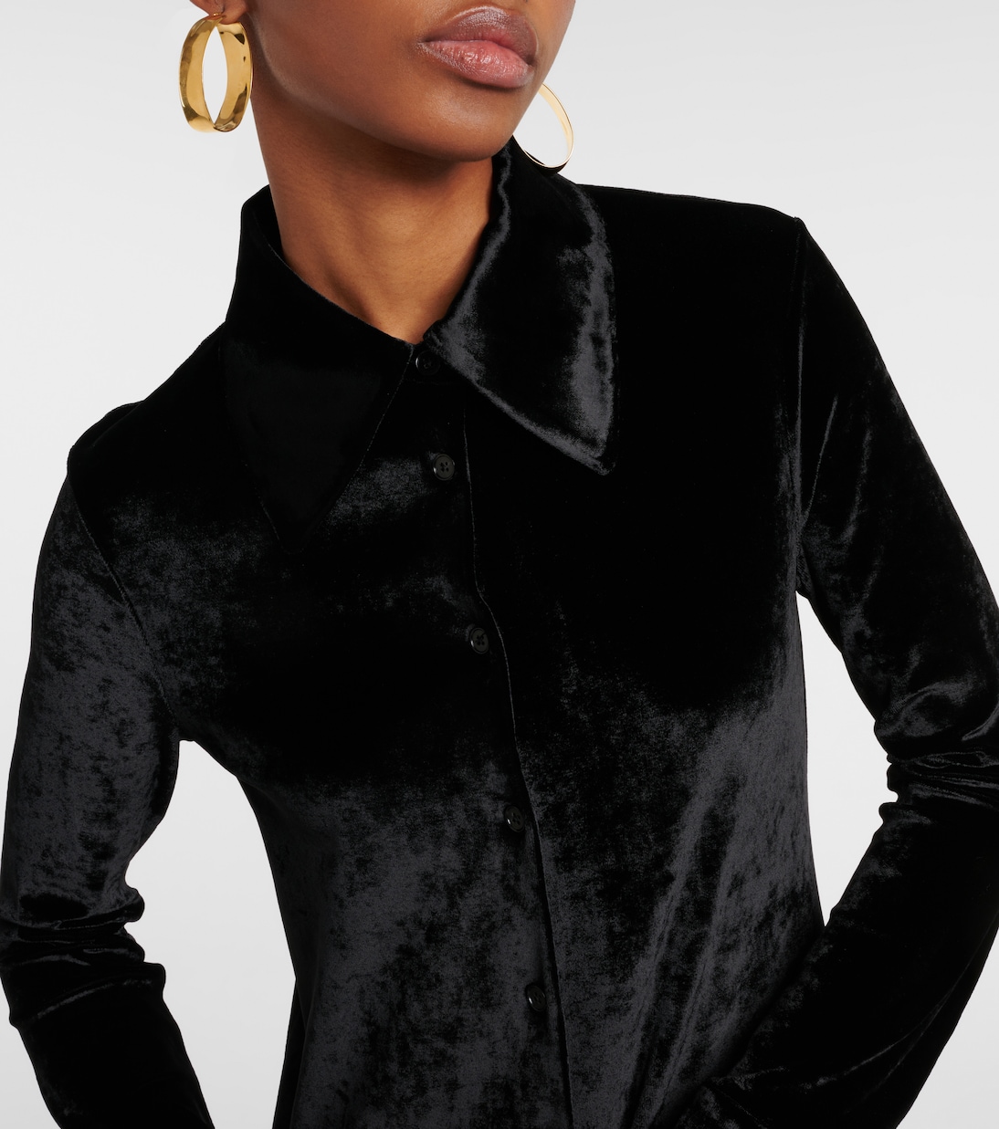 Velvet shirt dress | Jil Sander