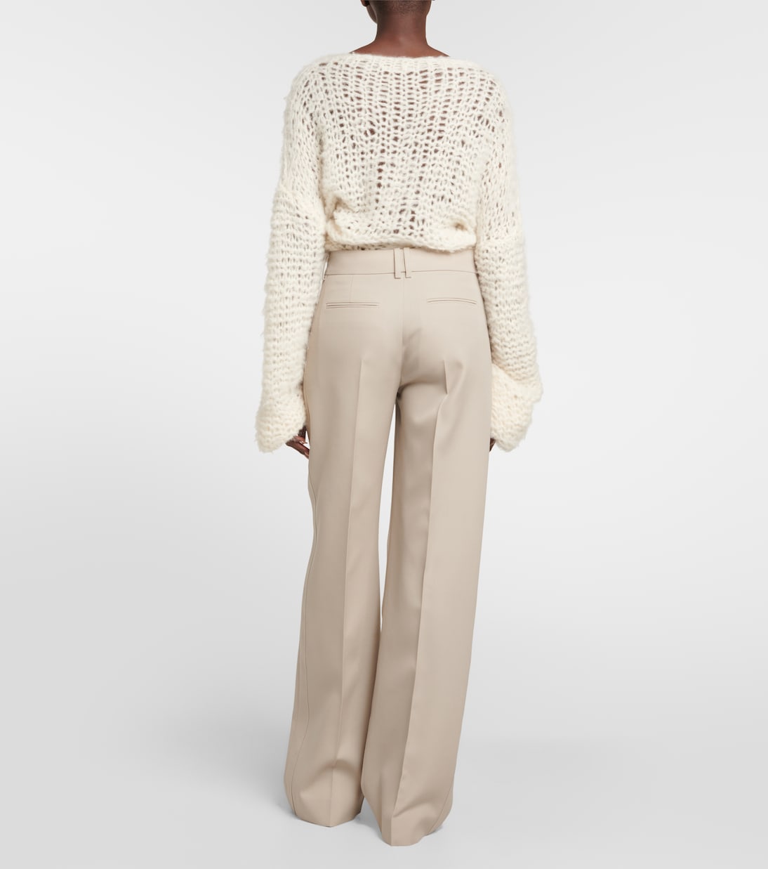 High-rise straight wool pants | The Row