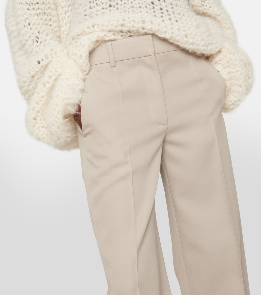 High-rise straight wool pants | The Row
