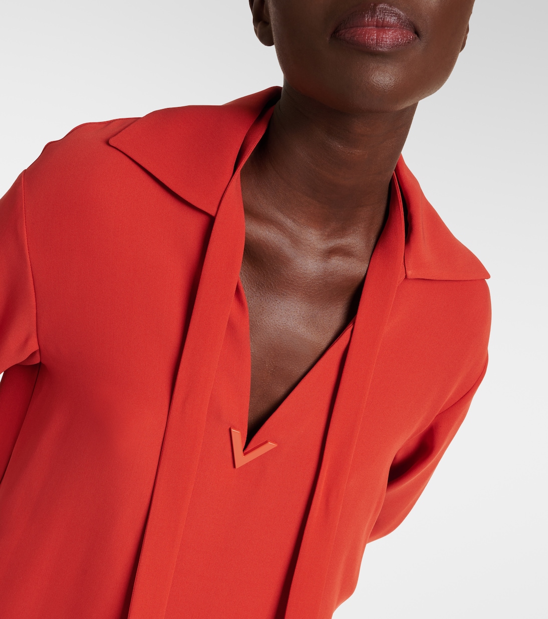Tie-neck silk blouse | Valentino