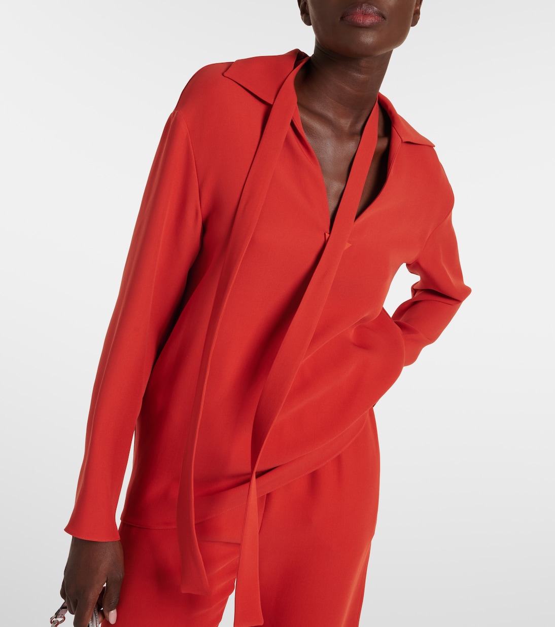 Tie-neck silk blouse | Valentino