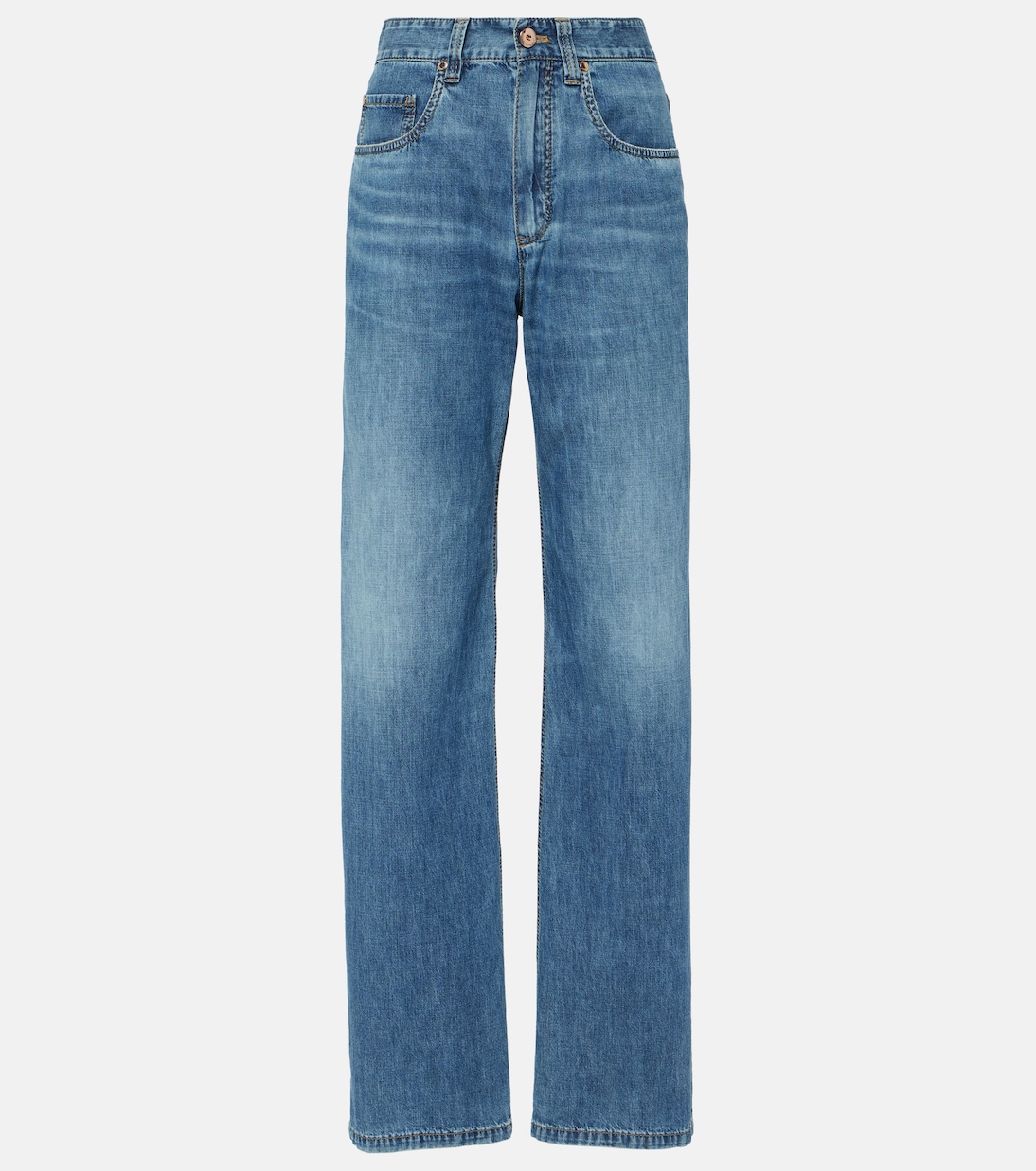 Jeans rectos de tiro alto | Brunello Cucinelli