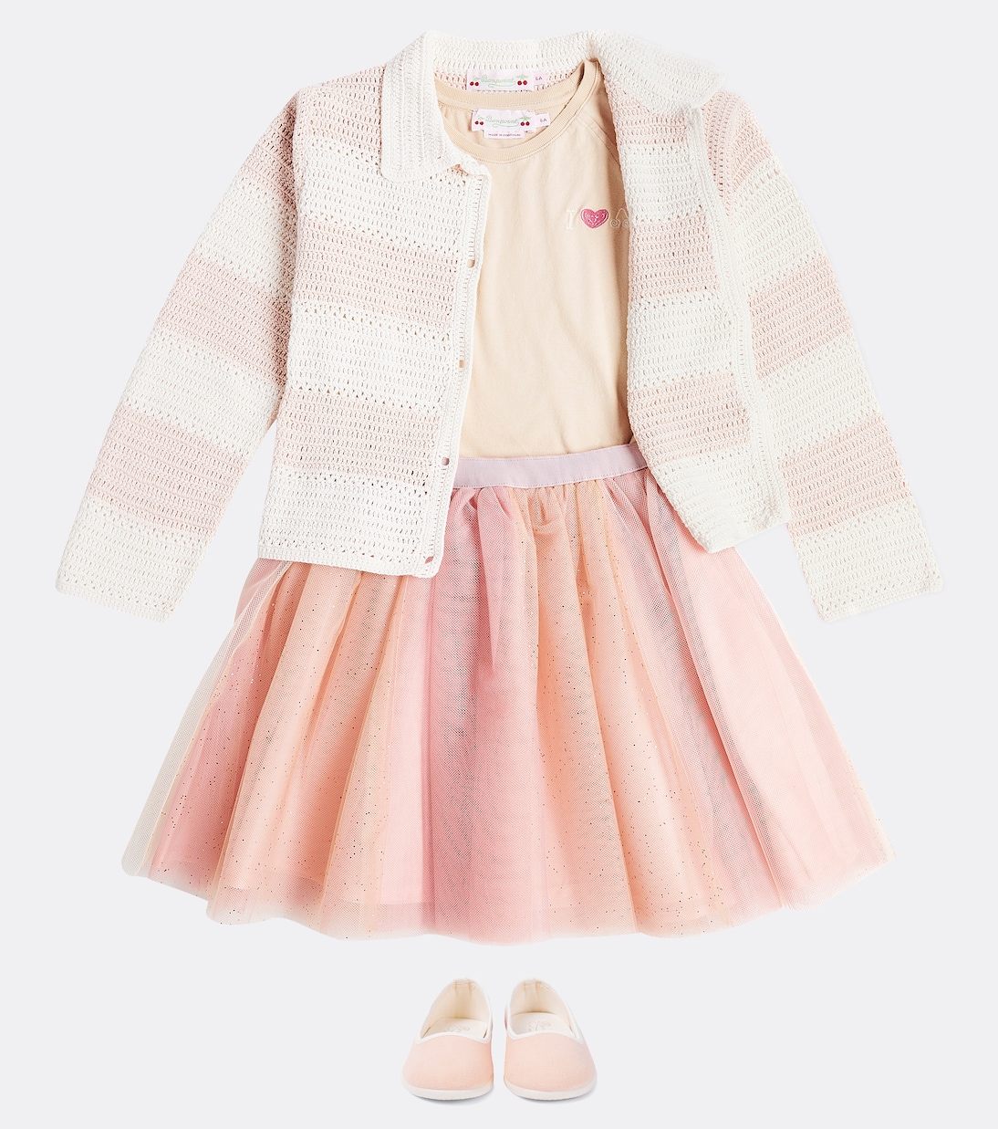 Cardigan Faro rayé en coton | Bonpoint
