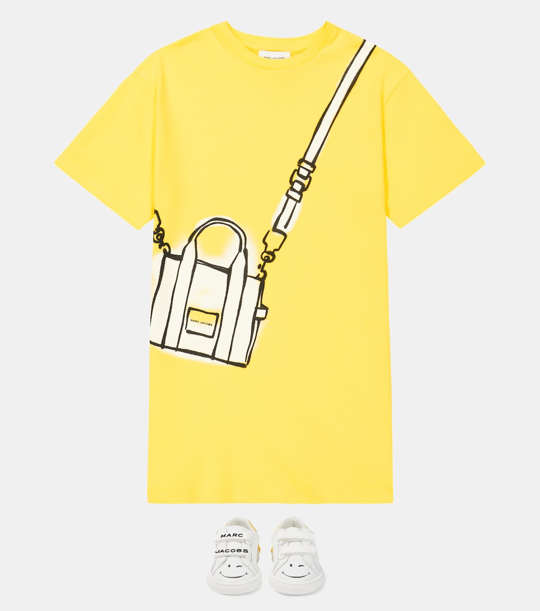 错视效果棉质T恤式连衣裙 | Marc Jacobs Kids