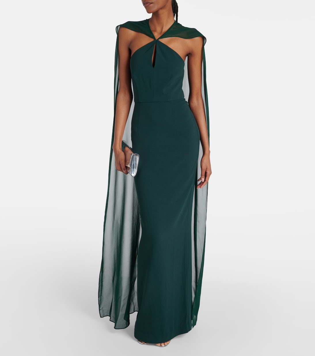 Abito lungo in crêpe di raso | Roland Mouret