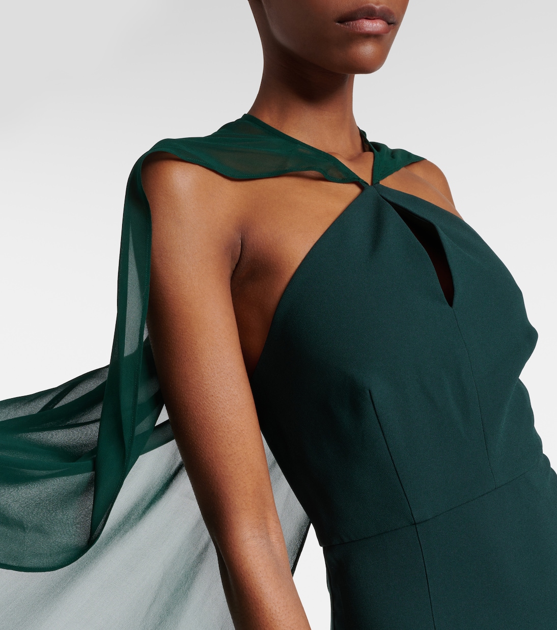 Abito lungo in crêpe di raso | Roland Mouret