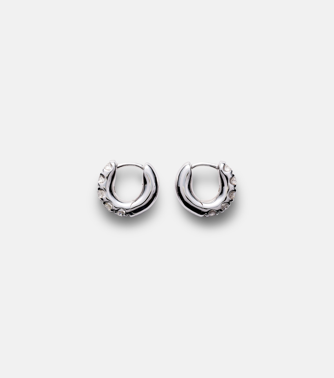 Orecchini Super Duper in oro bianco 14kt con diamanti | Roxanne First
