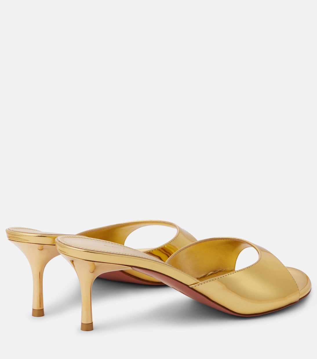 Mules Jeanne 60 en cuir métallisé | Amina Muaddi