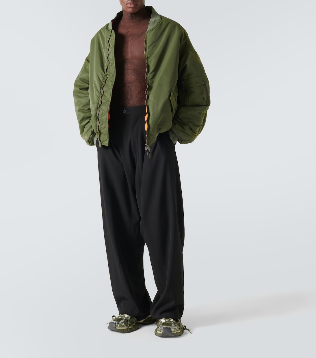 Tattoo mesh turtleneck top | Balenciaga