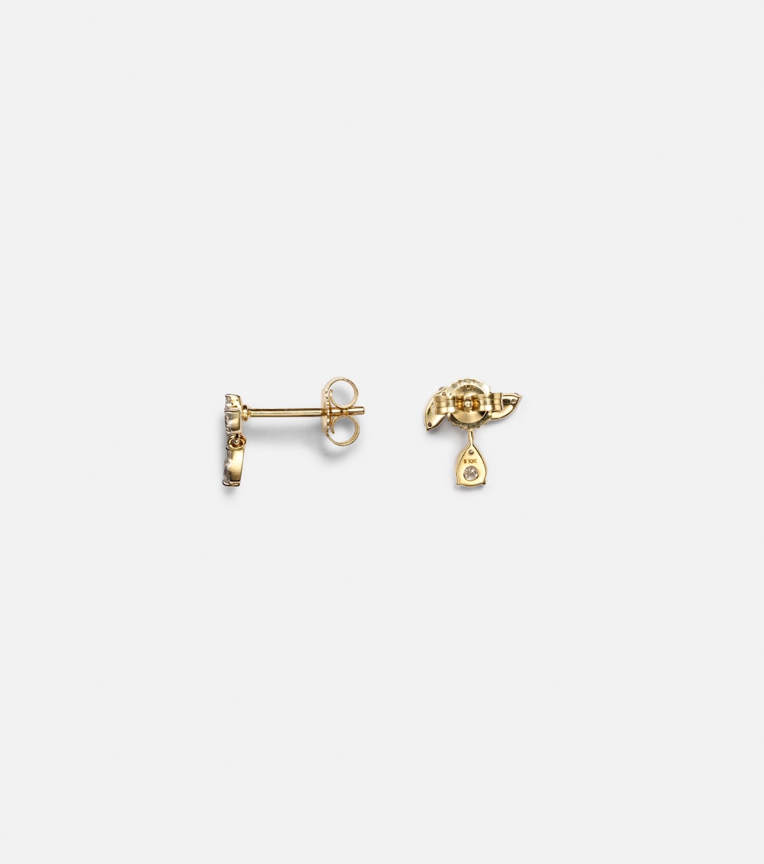 Boucles d'oreilles Muse Drop en or 10 ct et diamants | Stone and Strand