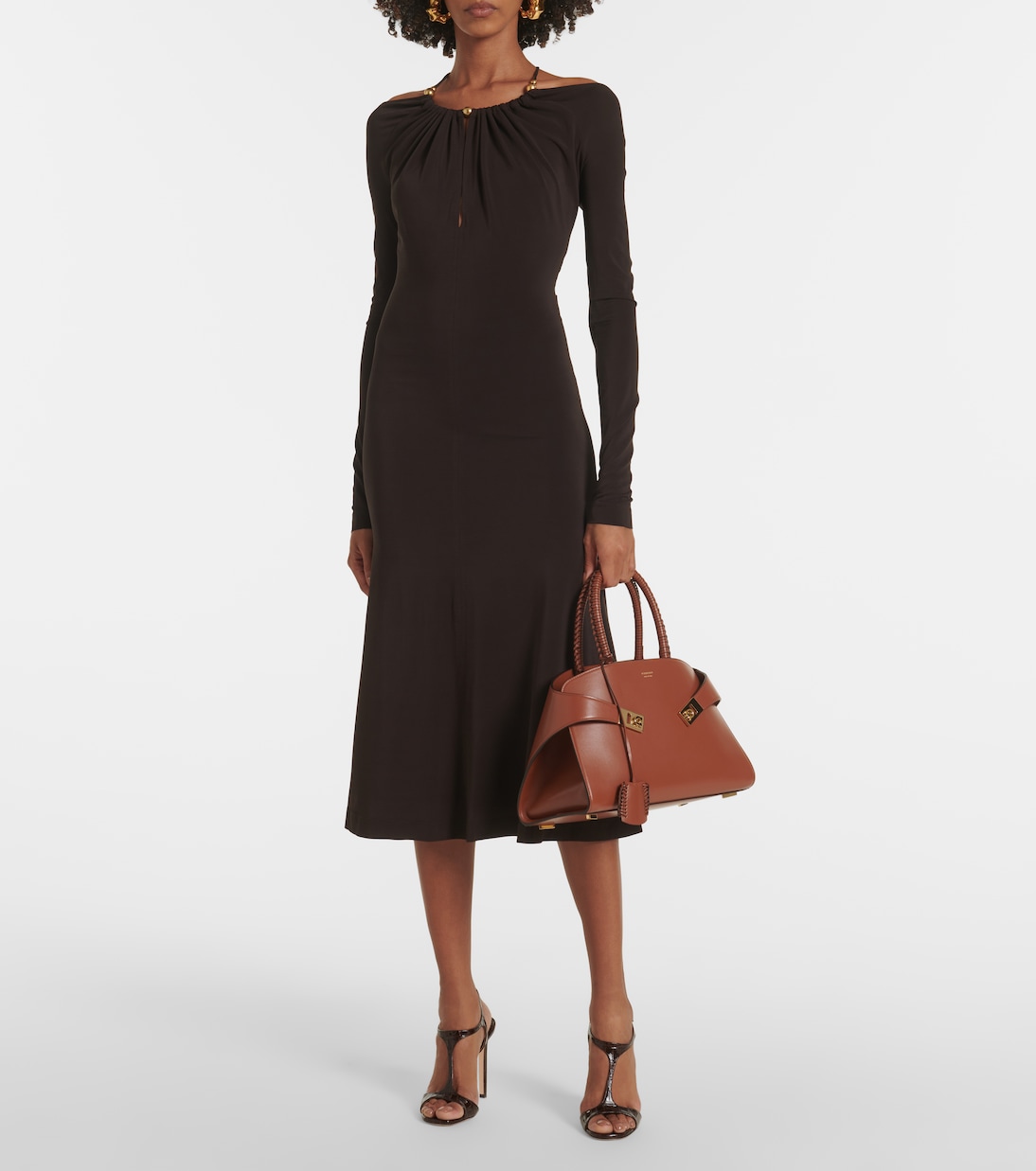 Abito midi con scollo bardot | Ferragamo