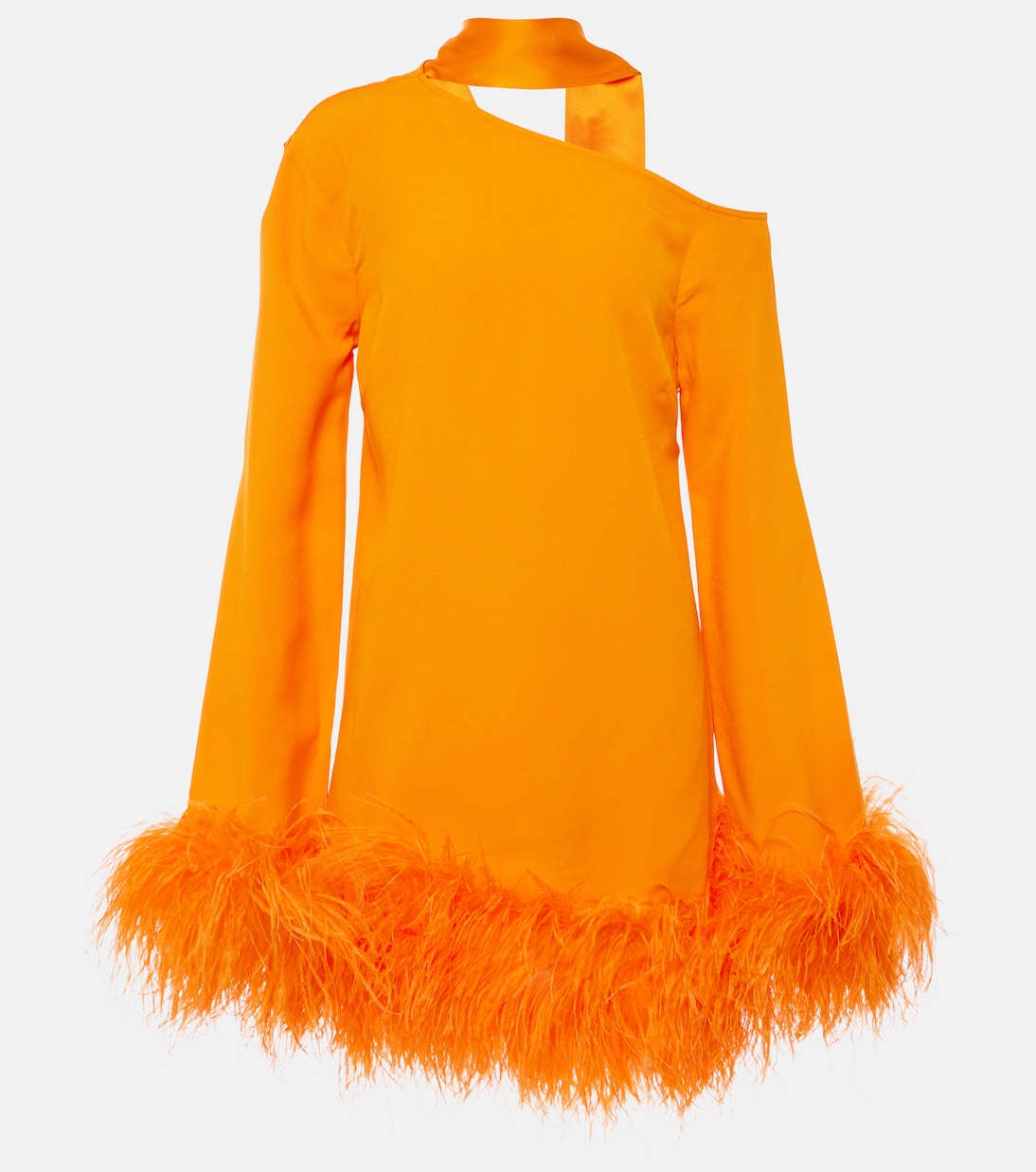 Adige feather-trimmed crêpe minidress | Taller Marmo