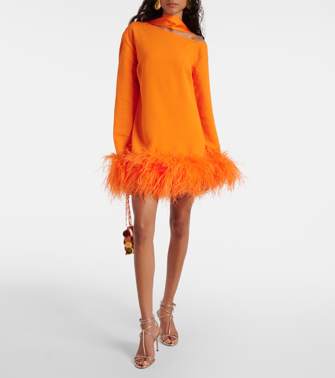 Adige feather-trimmed crêpe minidress | Taller Marmo