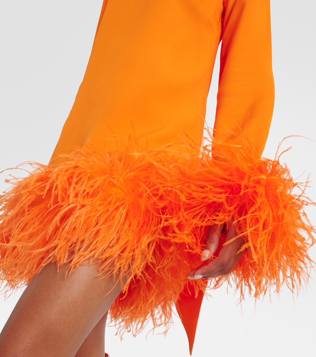 Adige feather-trimmed crêpe minidress | Taller Marmo