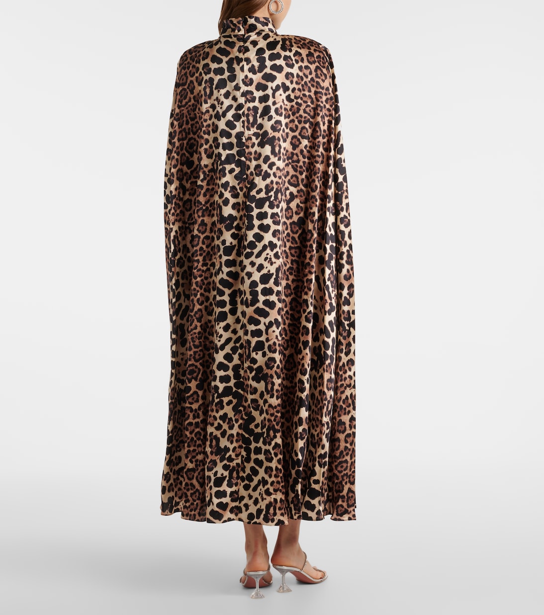 Leopard-print caped silk charmeuse gown | Rodarte