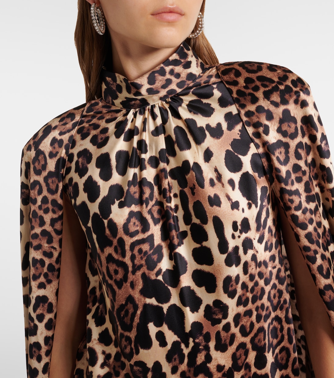 Leopard-print caped silk charmeuse gown | Rodarte