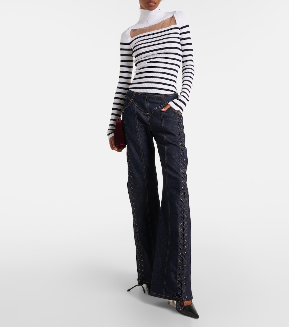 Jersey de cuello alto con abertura | Jean Paul Gaultier