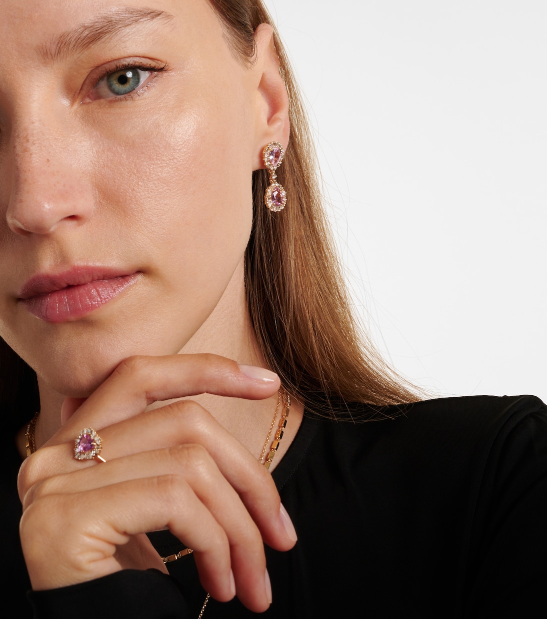 Boucles d'oreilles en or 18 ct, saphirs et diamants | Suzanne Kalan
