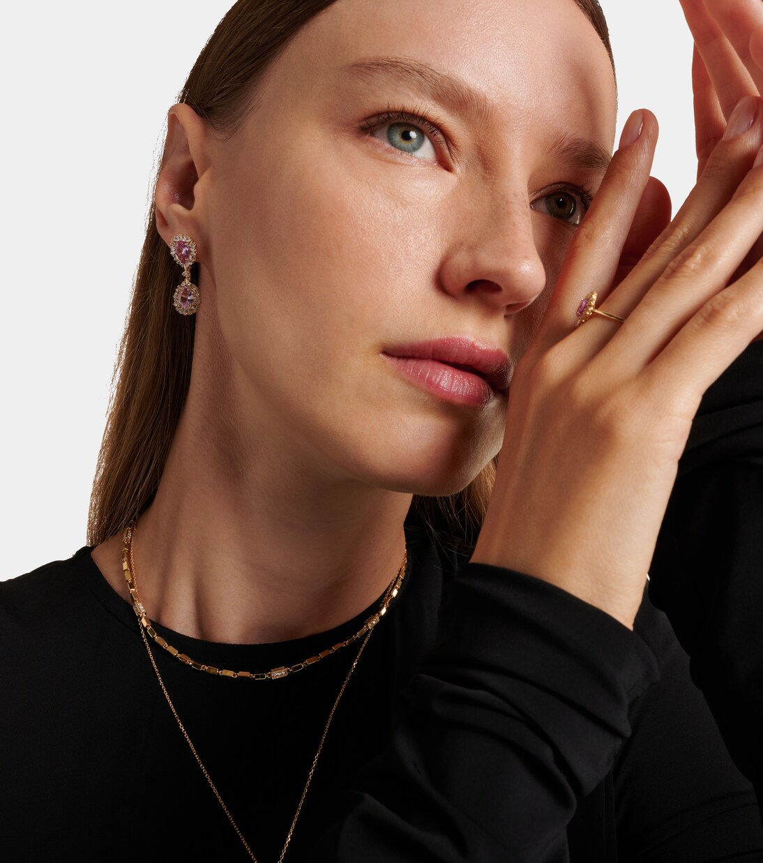 Boucles d'oreilles en or 18 ct, saphirs et diamants | Suzanne Kalan
