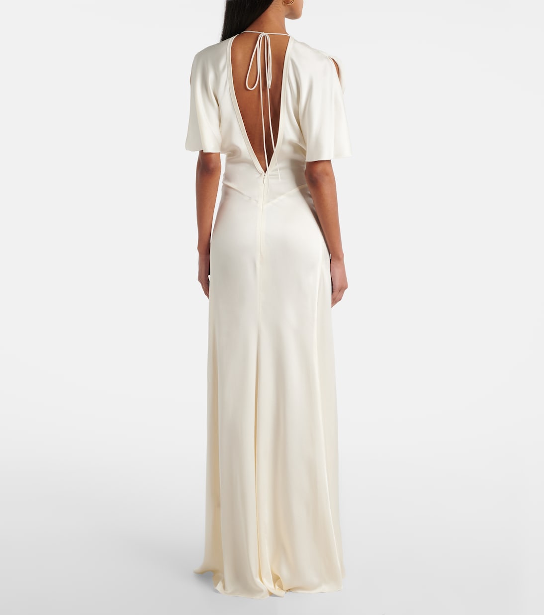 Robe longue en crêpe de satin | Victoria Beckham