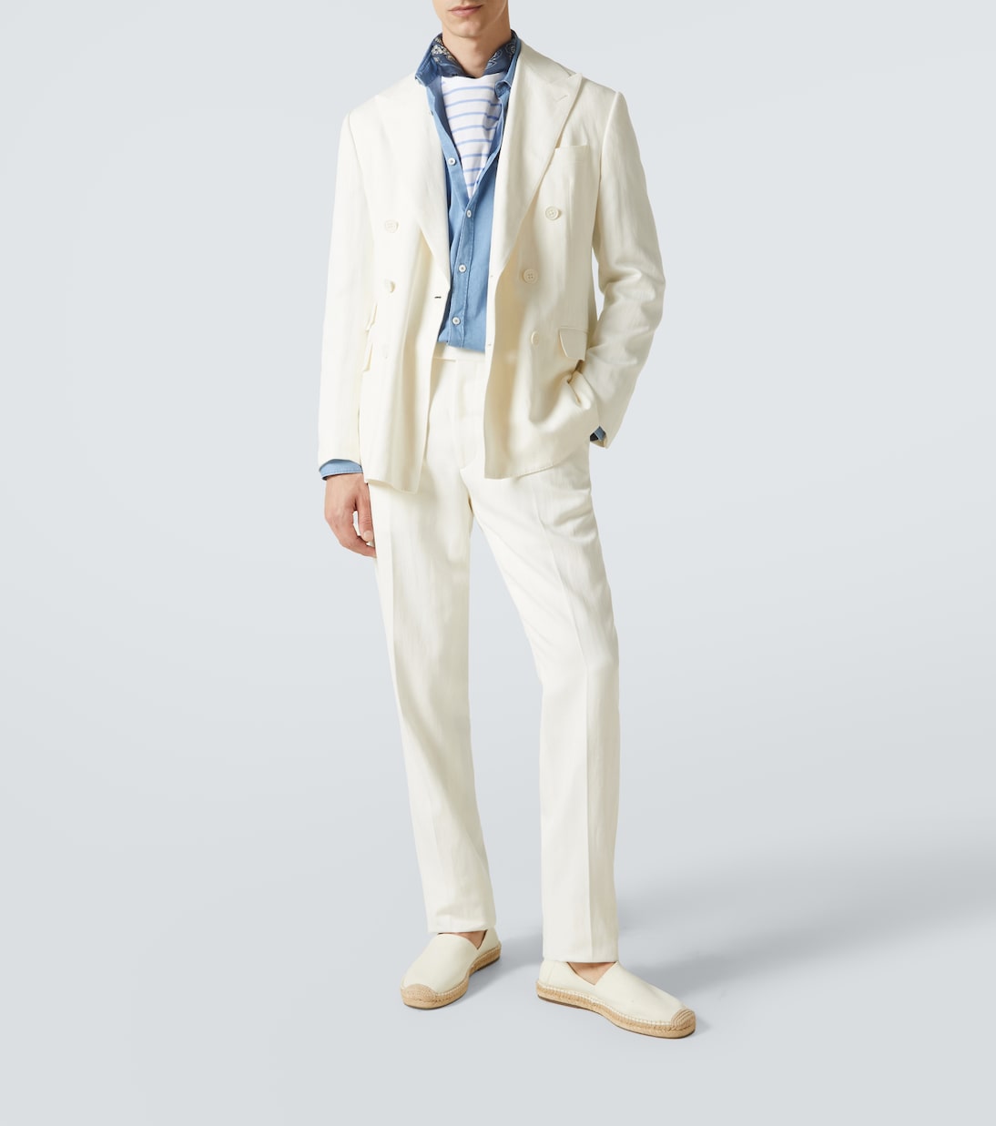 Pantalones de traje Gregory en algodón y lino | Ralph Lauren Purple Label