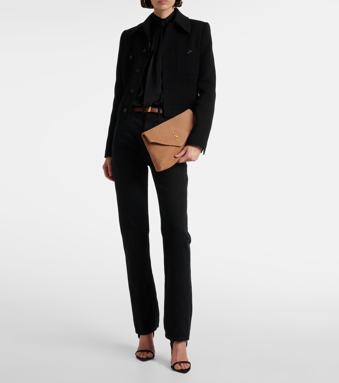 Pochette Cassandre Envelope Large en cuir | Saint Laurent