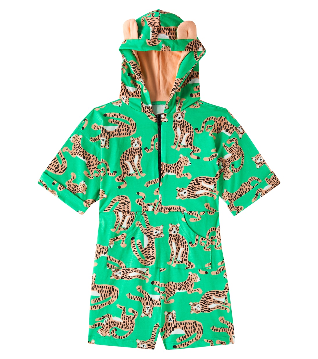 Macaquinho malha onca cotton playsuit | Fábula