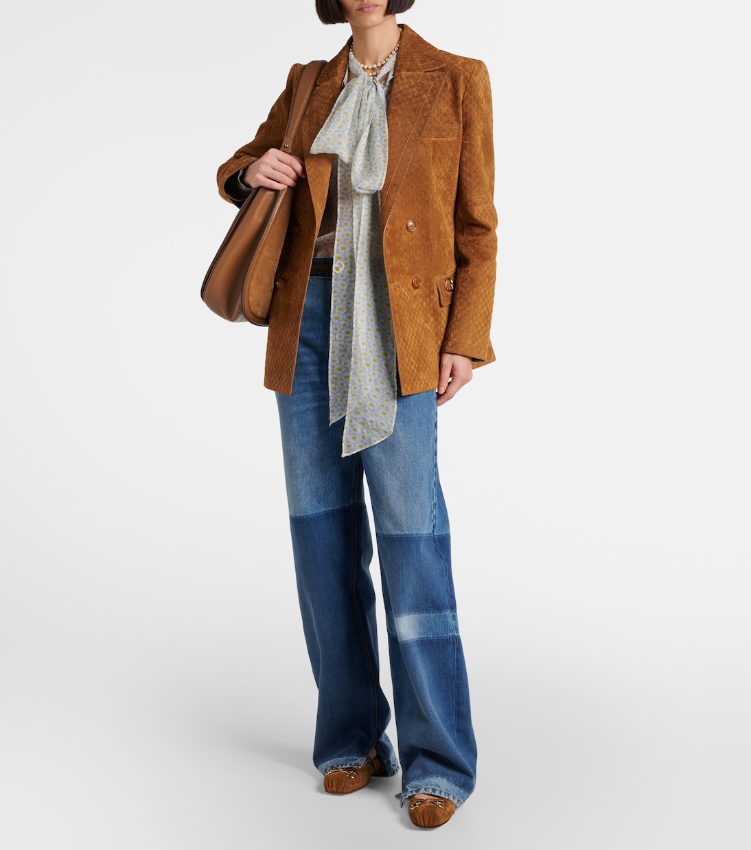 Blazer Horsebit GG aus Veloursleder | Gucci