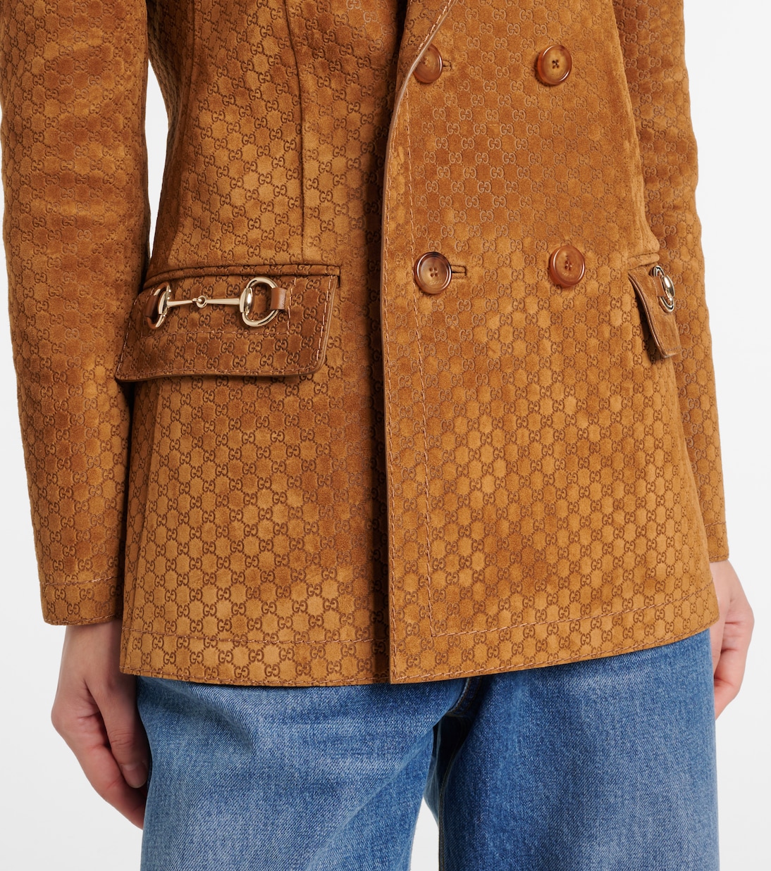 Blazer Horsebit GG aus Veloursleder | Gucci