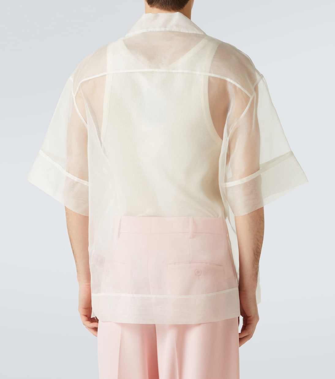 Camicia bowling Carnation in organza di seta | Simone Rocha