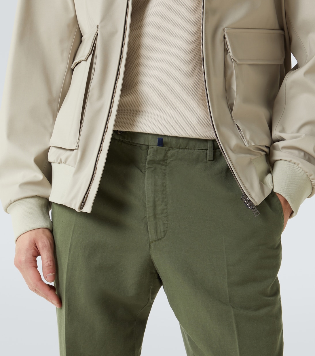 Pantaloni regular in lino e cotone | Incotex