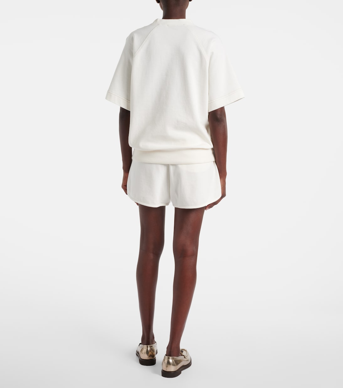 T-shirt in jersey di cotone con toppa | Brunello Cucinelli