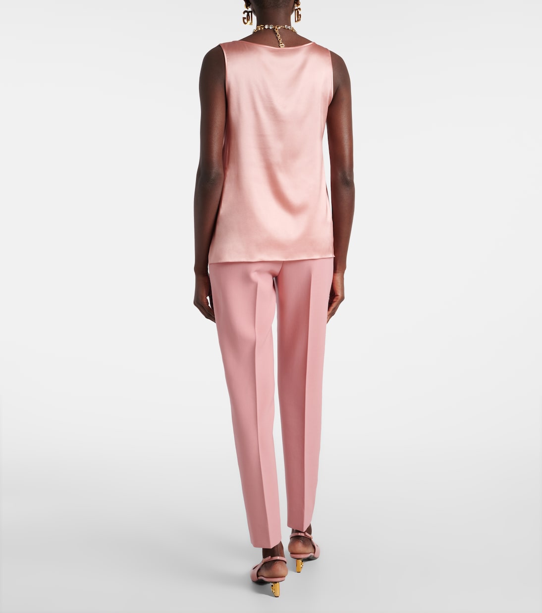 Top DG en satin de soie mélangée | Dolce&Gabbana