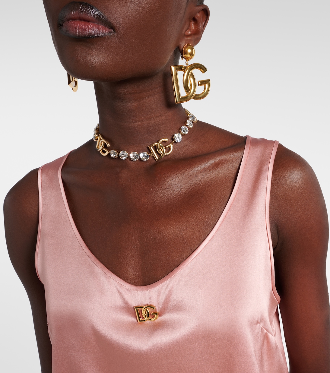 Top DG en satin de soie mélangée | Dolce&Gabbana
