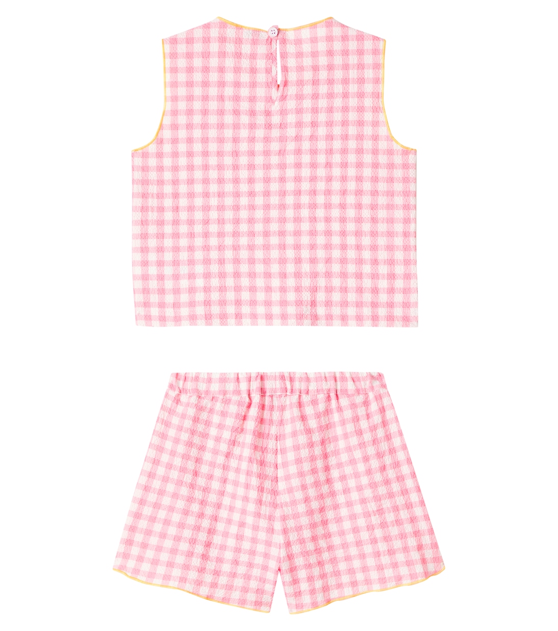 Top e shorts in misto cotone a quadretti | Il Gufo
