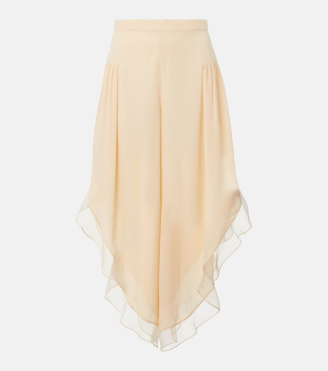 Pantalones anchos de georgette de seda | Valentino