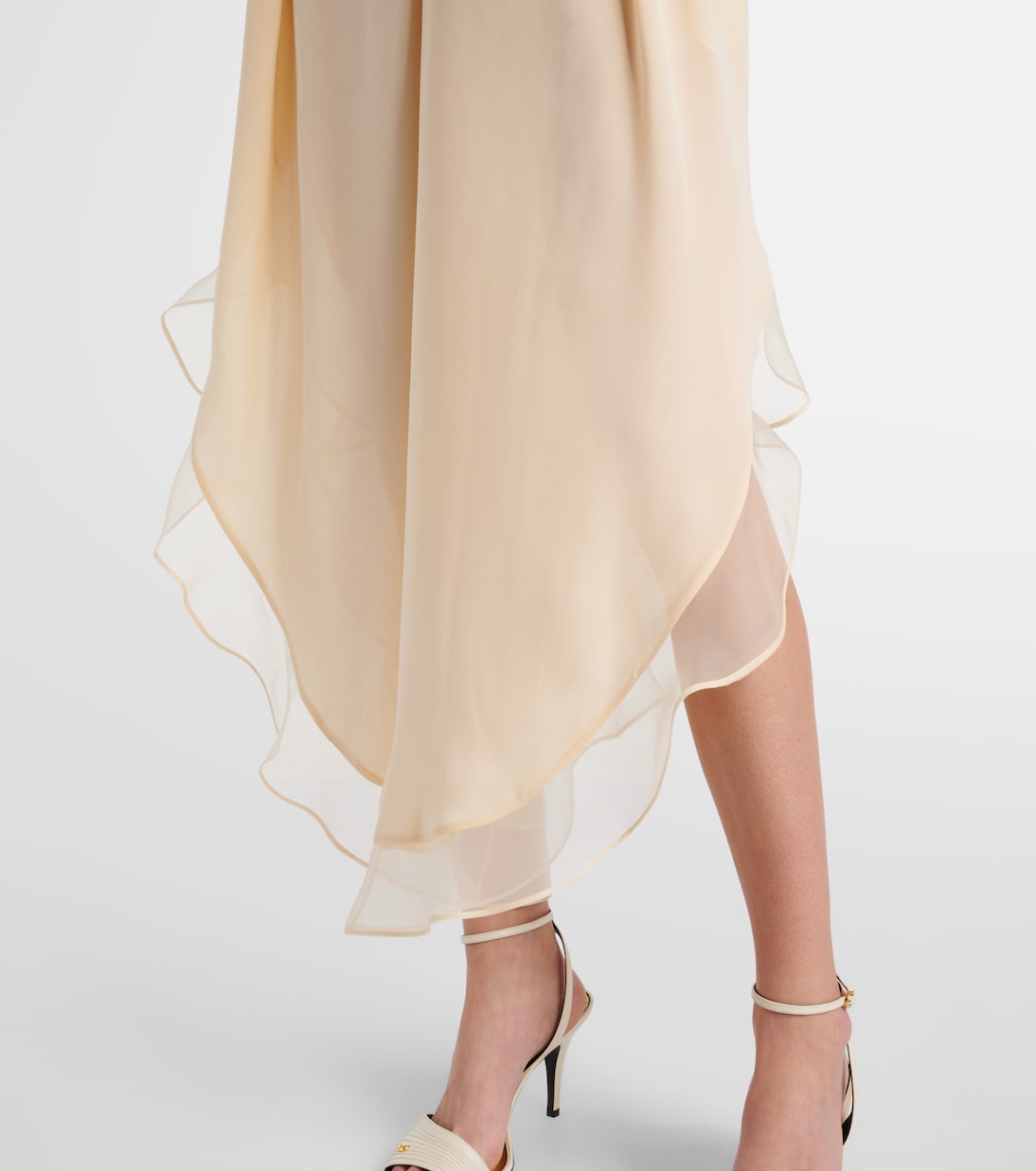 Pantalones anchos de georgette de seda | Valentino