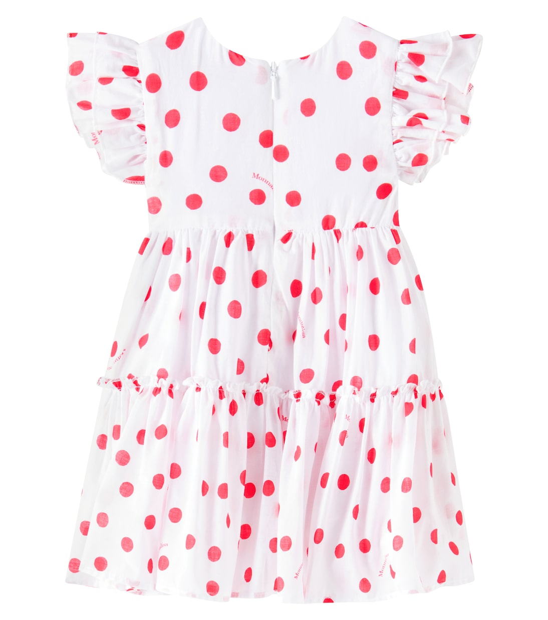 Baby - Abito in cotone a pois con volant | Monnalisa