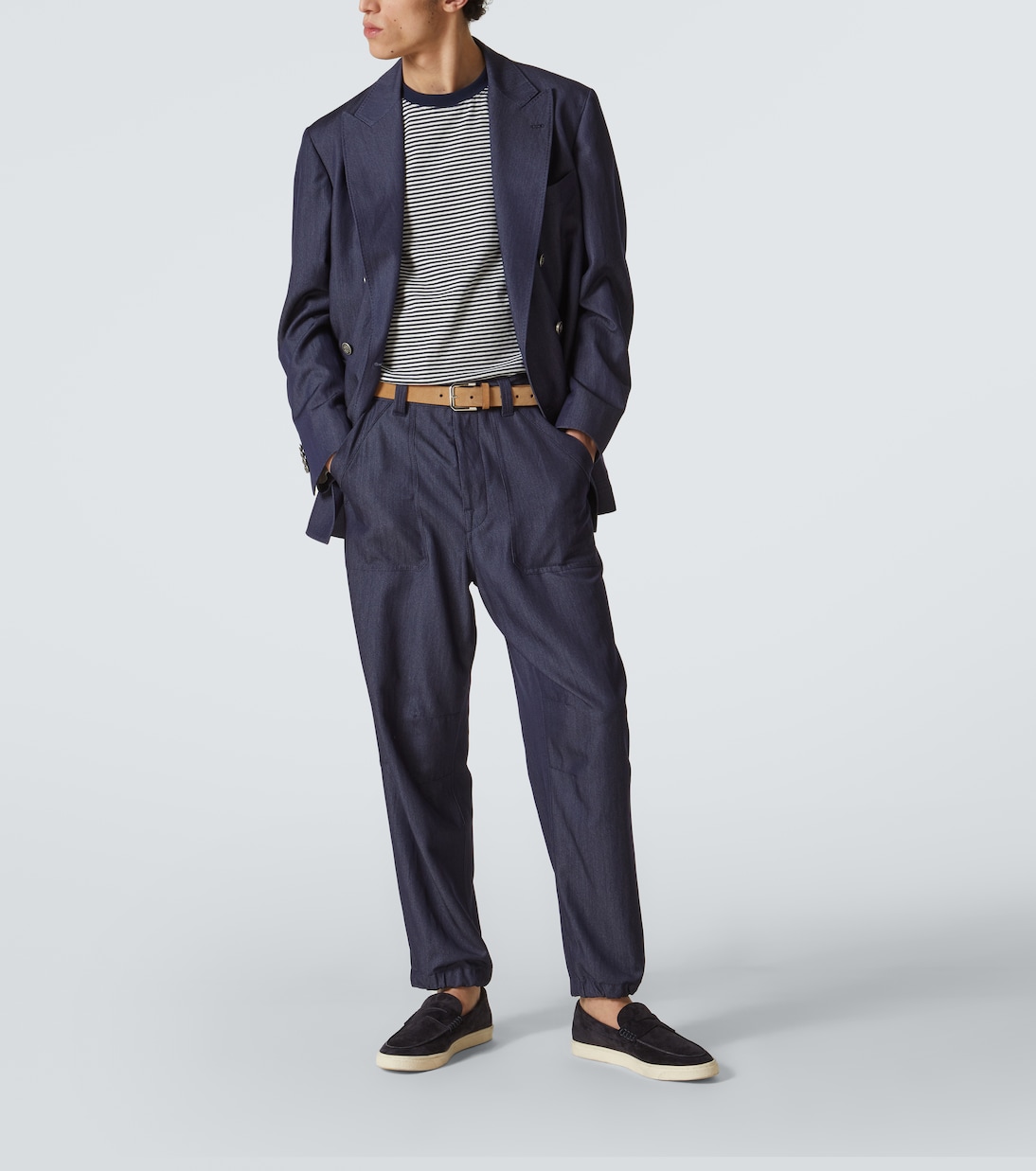 T-shirt rayé en coton | Brunello Cucinelli