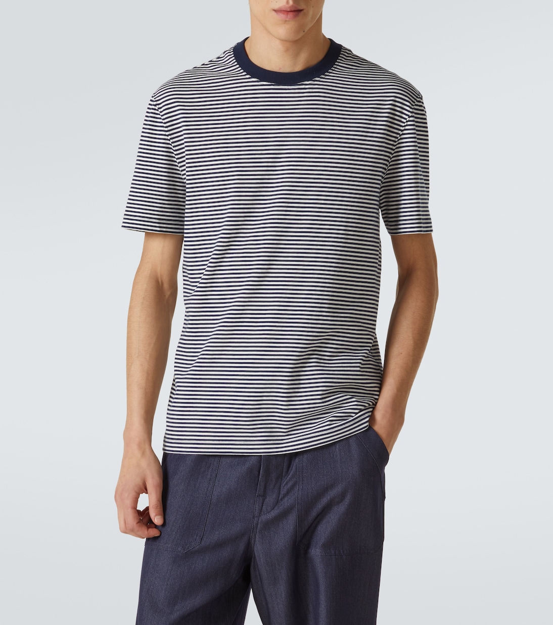T-shirt rayé en coton | Brunello Cucinelli