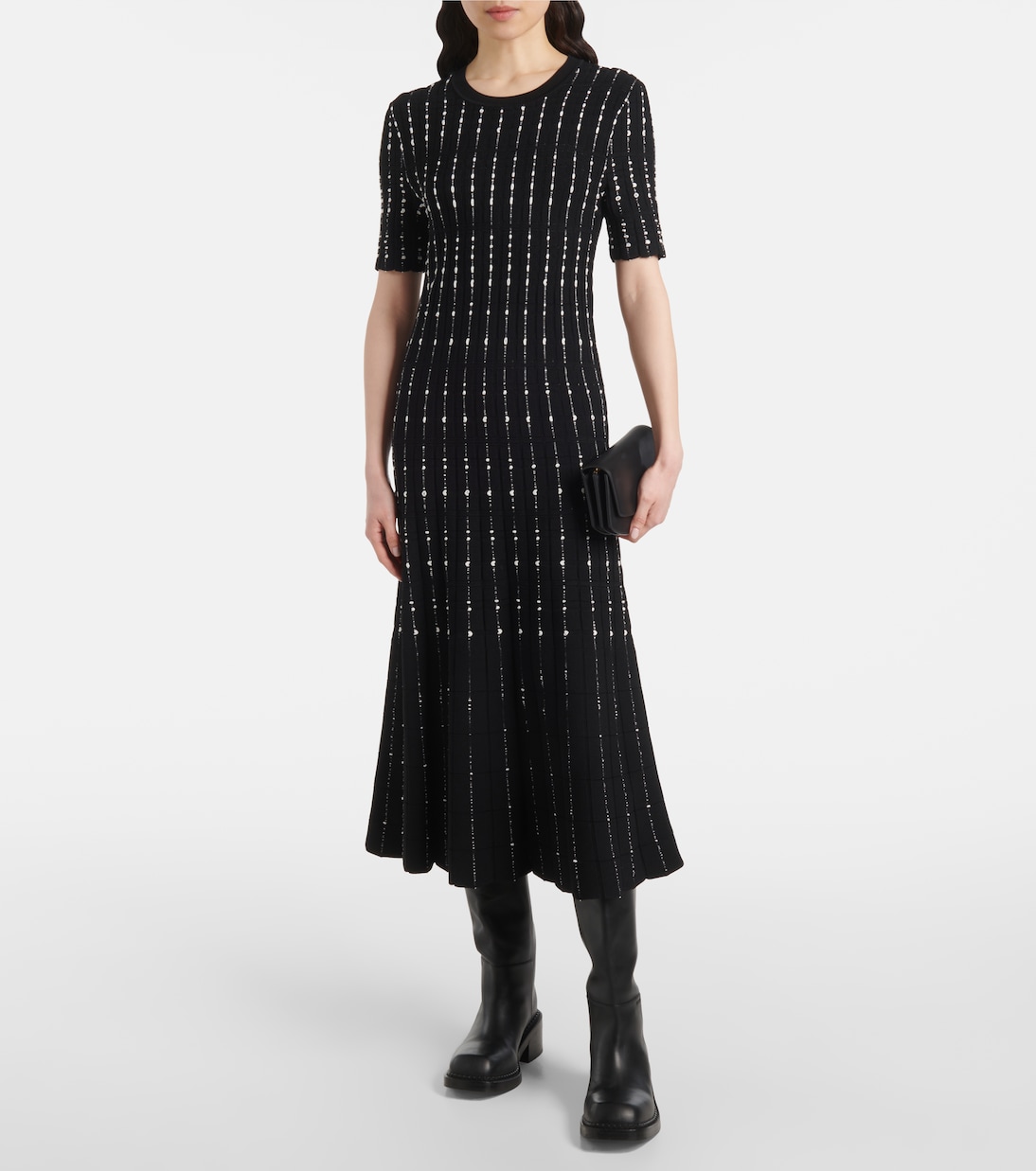 Ribbed-knit cotton-blend midi dress | Joseph