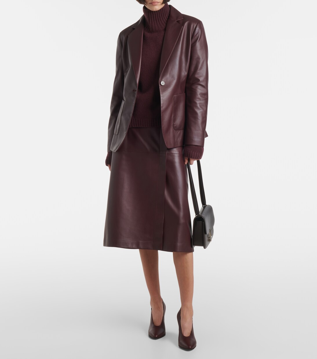 Leather midi skirt | Joseph