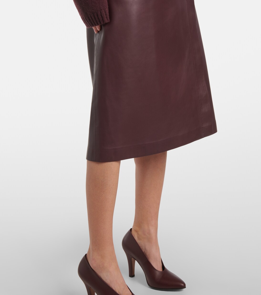Leather midi skirt | Joseph