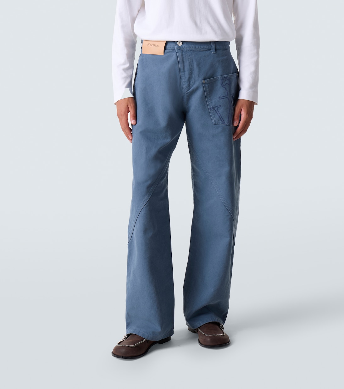 Twisted cotton canvas wide-leg pants | JW Anderson