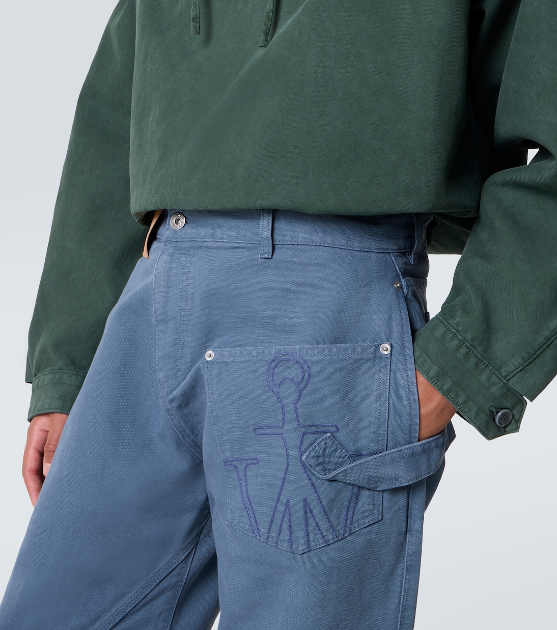 Twisted cotton canvas wide-leg pants | JW Anderson