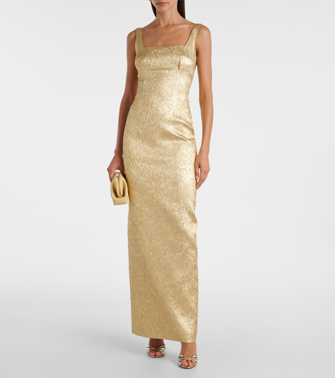 Robe longue Micheline en seersucker métallisé | Emilia Wickstead