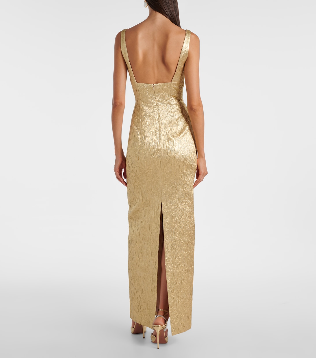 Robe longue Micheline en seersucker métallisé | Emilia Wickstead