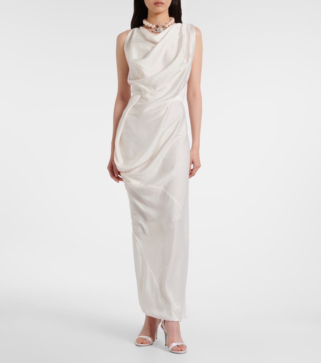 Long Fond draped satin gown | Vivienne Westwood