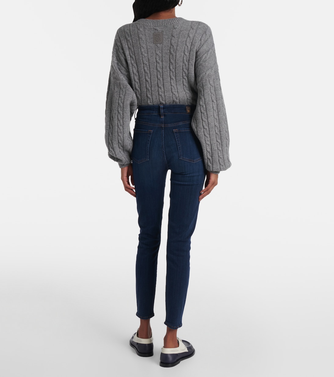 Jeans skinny Aubrey de tiro alto cropped | 7 For All Mankind